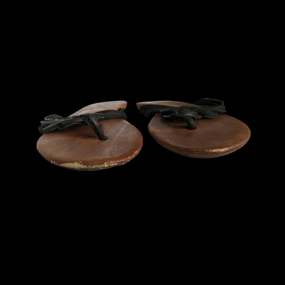 Volcom knotted "Happy Me" leather flip flops - Picture 4 of 5